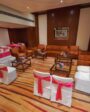 Sofas and chairs arranged in the conference room